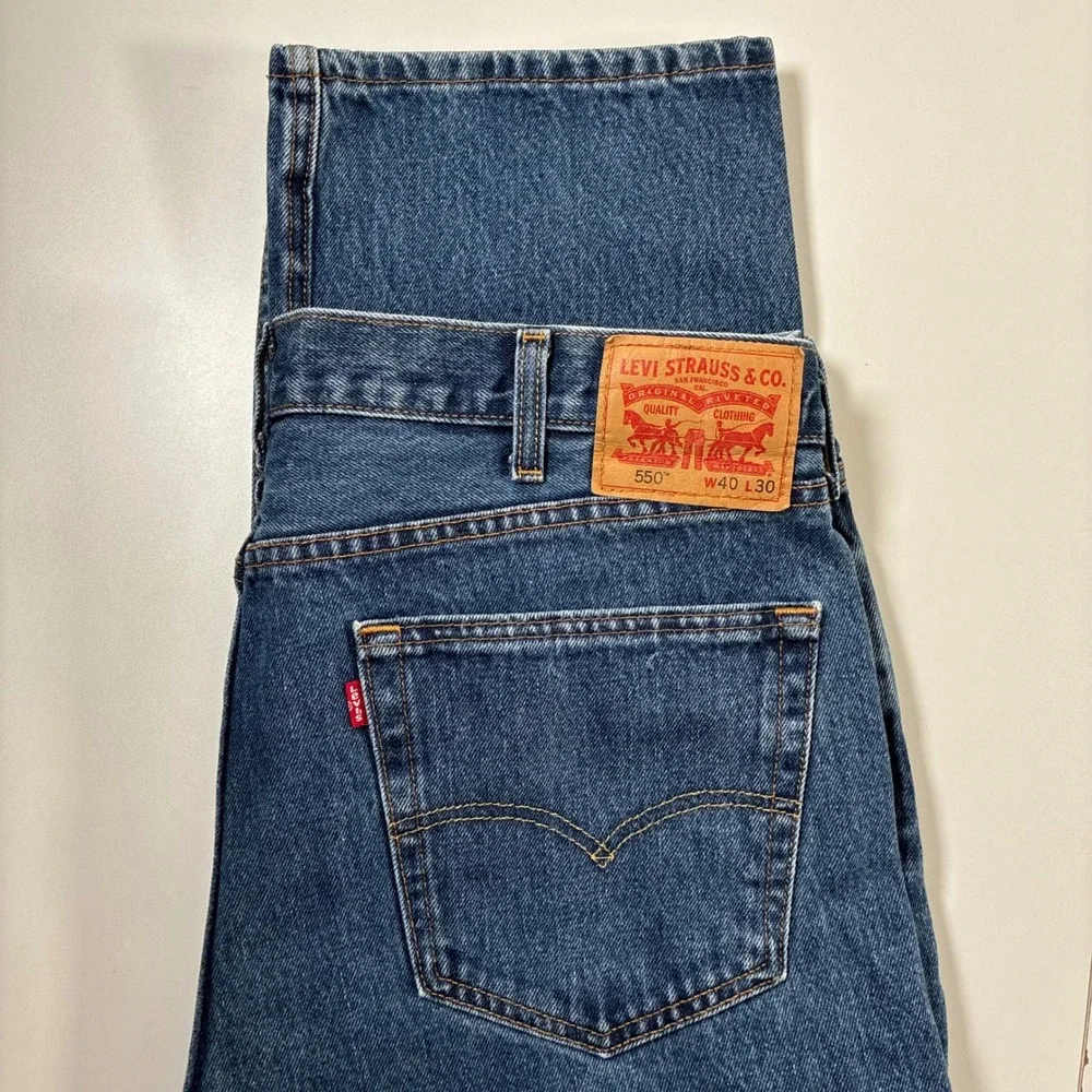 Levi's 550 Relaxed Fit Jeans 40x30 Blue Denim Tapered USA Cowboy